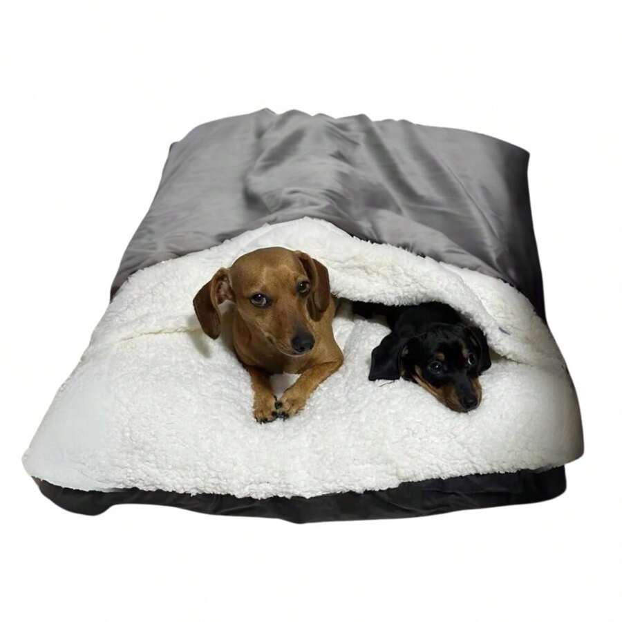 Dog Bed Sleeping Bag For Cat 60cm X 50cm Sheepskin Pet Bed Kangaroo Sleeping Bag - 灰色 - 查看 1