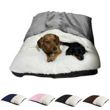Dog Bed Sleeping Bag For Cat 60cm X 50cm Sheepskin Pet Bed Kangaroo Sleeping Bag - 灰色 - 查看 2