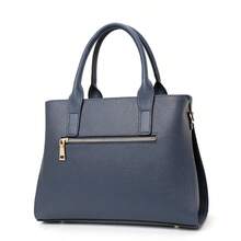 Túi xách da thật cho nữ & Túi đeo chéo, Họa tiết dập nổi da cá sấu, Túi tote thường ngày dung tích lớn, Quà tặng tuyệt vời cho mẹ, mẹ chồng, vợ - Màu xanh lam - Xem 8