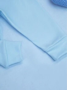 SHEIN Ribbed Knit Pants For Baby Girls And Boys, 2 Pieces, Soft, Hypoallergenic, Comfort Waistband, No Elastic, Perfect Fit, Ribbed Knit, 100% Cotton - 藍色 - 查看 5
