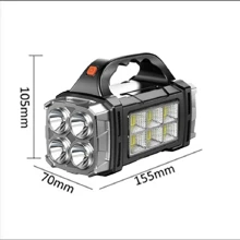 4/8 LED Portable Flashlight, USB And Solar Rechargeable, High Intensity, Long Battery Life, Multiple Lighting Modes, With COB Work Light, Suitable For Home, Outdoor, Camping, Fishing And Other Scenarios