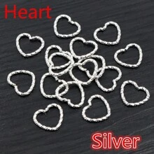 100 piezas de anillos divididos retorcidos con forma de corazón y estrella, conectores para accesorios de joyería DIY - Anillos de salto - Ver 14