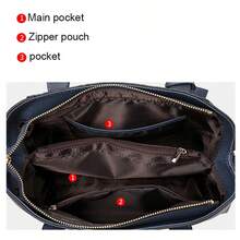 Túi xách da thật cho nữ & Túi đeo chéo, Họa tiết dập nổi da cá sấu, Túi tote thường ngày dung tích lớn, Quà tặng tuyệt vời cho mẹ, mẹ chồng, vợ - Màu xanh lam - Xem 11