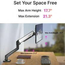 Nearhub MS-001 Monitor Arm Single Arm With C-Clamp & Grommet Mount,Flexible Adjustment 180° Swivel, Tilt +90° To -45°, 360°Rotation Effortless Installation Monitor Arm,Monitor Support Stand - màu đen - Xem 9