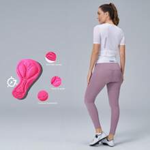 HISERWA Women Cycling Pants, Shock-Absorbing Silicone Foam Padded, Breathable, High Elastic Butt Lifting