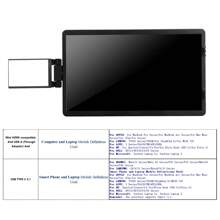 Monitor portátil para computadora portátil de 14.1 pulgadas con soporte ajustable, rotación de pantalla FHD, alta resolución, universal, segundo monitor, monitor externo - 1 monitor + 1 soporte - Ver 10