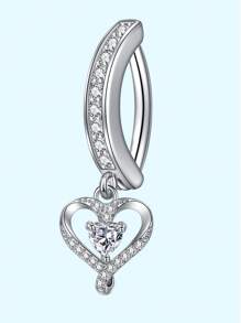 1pc 14G Navel Piercing Jewelry, Cute Pink CZ Heart Bow Flower Dangle Navel Ring, Women 14G Stainless Steel Elegant Dangle Navel Piercing, Valentine's Day - Multicolor - View 15