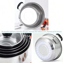 Juego de ollas soperas de acero inoxidable. - Verde - Ver 5