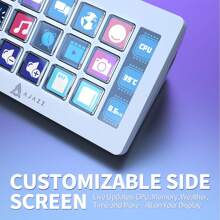 Stream Studio Controller ATTACK SHARK * A.JAZZ AKP153 Stream Studio Controller Keypad Type-C Wired With 15 Macro LCD Key&1 Side Screen Display Detachable Stand For Multi Action Triggered In Win OBS App[Programmable LCD Keys And Screen Display]Designed With 15 Visual Keys