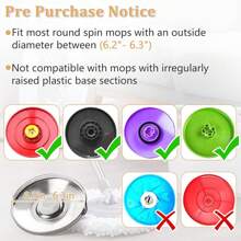 4/8/12/16 Pack Mop Head Replacement Spin Mop Replacement Head Microfiber Spin Mop Refills Easy Cleaning Round Shape Standard Size - 12包 - 查看 6