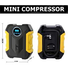 Mini Air Compressor Automatic Multipurpose Portable Digital Tire Inflator Car Bicycle Swimming Pool 150Psi - 迷你壓縮機Ar - 查看 3