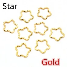 100 piezas de anillos divididos retorcidos con forma de corazón y estrella, conectores para accesorios de joyería DIY - Anillos de salto - Ver 16