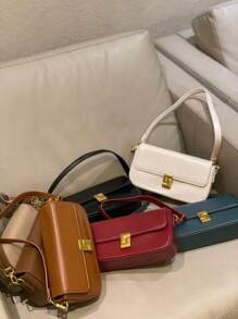 Crossbody Baguette Bag With Adjustable Strap, Premium Quality, Lined On The Inside, Fashion Blogger - Lạc đà - Xem 5