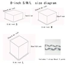 8-Inch/10-Inch Transparent Birthday Cake Box For Baking, Party And Gift, Includes 1 Approximately 3 Yards Gray Ribbon Back To School
