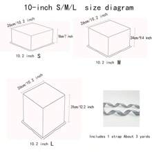 8-Inch/10-Inch Transparent Birthday Cake Box For Baking, Party And Gift, Includes 1 Approximately 3 Yards Gray Ribbon Back To School