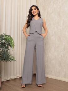 Women's Vest Set - Xám - Xem 1