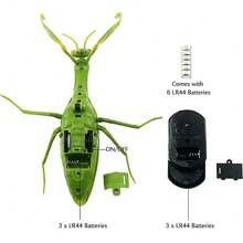 In-Remote Control Praying Mantis Model Toy Electric Halloween Prank Children's Toy Robot Live Python X Snake Early Education Puzzle Game - 軍綠色 - 查看 5