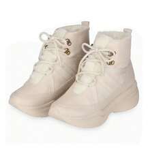 Women's Piccadilly Maxi Bootie Sneakers, Warm Lined, Comfortable High Top - tuổi trắng - Xem 4