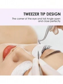 1 件海豚夹睫毛镊子适用于专业人士高精度进口 402 不锈钢睫毛镊子易于使用防静电无磁睫毛化妆工具 - 銀色 - 查看 6