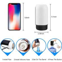 5加侖usb充電自動飲用水泵,便攜式電動飲用水壺泵,適用於2加侖水瓶,附2個矽膠套