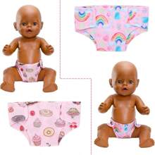 Set de 5 pañales para muñecas reutilizables, adecuados para muñecas de 12 a 15 pulgadas y de 16 a 18 pulgadas, traje de pañal de muñeca de colores (muñecas no incluidas, colocación de patrones al azar), Cry Babies, muñecas de 12 pulgadas, muñecas de niños, ropa de muñeca bebé, accesorios de muñeca bebé, muñeca bebé, Cry Baby, accesorios de muñeca bebé, pañales