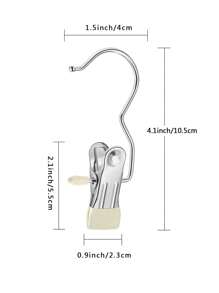 10个装不锈钢衣夹，洗衣挂钩挂夹，可调节金属裤架带夹子，靴架夹子，带钩洗衣钉，衣柜衣架整理夹，袜子毛巾夹，重型衣夹，散装衣架夹，适用于衣柜、旅行、裤子、袜子、手提包等。 - 彩色 - 查看 2