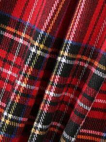 Baby Girl Plaid Patchwork Ruffle Trim Stand Collar Long Sleeve Cute Casual Dress, Spring Autumn - White - View 8