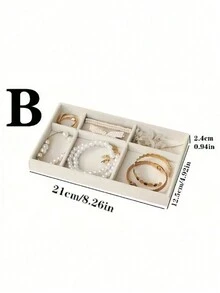6 件/4 件/1 件珠宝收纳托盘、珠宝展示托盘、珠宝盒、抽屉收纳盒、珠宝收纳盒、整理托盘、多功能、纯色、多隔层、无纺布、适用于桌面收纳、抽屉收纳盒、化妆品收纳盒、适用于耳环、项链、戒指、手镯 - 彩色 - 查看 22