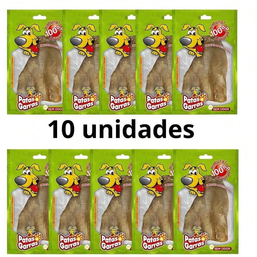 Kit 10 UNITS Natural Bovine Ear Snacks For Dogs Paws And Claws - màu xanh lá - Xem 1