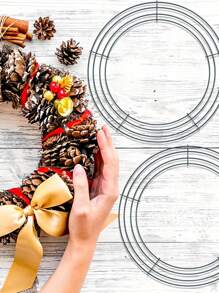 3/6/12packs 20/25/30/35/40cm Metal Wreath Frame Wire Wreath Round Wreath Form Metal Diy Floral Crafts Wreath Making Rings For Christmas Thanksgiving Day New Year Wedding Valentines Garden Home Party Decorations