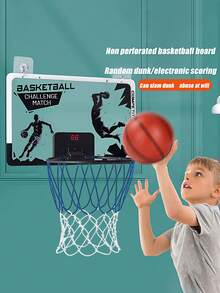 KNYYSECQ Foldable Hanging Basketball Hoop, Portable No-Drill Required Outdoor Basketball Toy, Fun Sports Gift - Multicolor - View 1