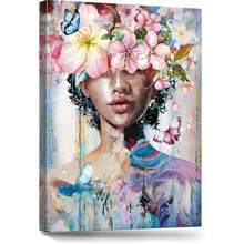1pc Flower Wall Art Canvas Pink Wall Decor For Bedroom Pictures For Living Room Wall Decorations Floral Bathroom Artwork Kitchen Paintings - Nhiều màu - Xem 1