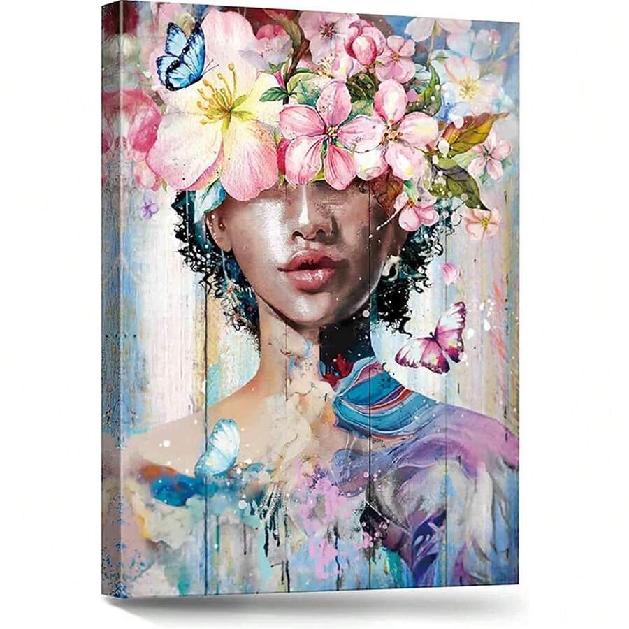 1pc Flower Wall Art Canvas Pink Wall Decor For Bedroom Pictures For Living Room Wall Decorations Floral Bathroom Artwork Kitchen Paintings - Nhiều màu - Xem 1