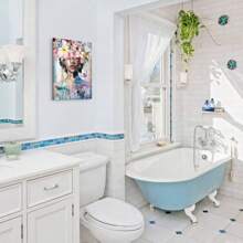 1pc Flower Wall Art Canvas Pink Wall Decor For Bedroom Pictures For Living Room Wall Decorations Floral Bathroom Artwork Kitchen Paintings - Nhiều màu - Xem 2