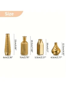 Gold Glass Flower Vase  Small Bud Vases For Flowers Bulk - Vintage Bottles For Wedding Centerpieces For Tables Decor Decorative Home Centerpiece Decorations,Halloween And Christmas Decorations - Two types of quantities - View 2