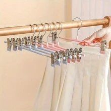 5pcs/1pc Adjustable Stainless Steel Non-Slip Macaron Color Pants Hangers, Space Saving Skirt & Trouser Clips, Pants Hangers With No Trace, Multi-Functional Non-Slip Pants Rack, Skirt & Undewear Clips, Stainless Steel, Trace-Free Pants Rack Decor, Room Decorations, Decorations, Decor, Storage, Organizer Dress Pants Shoes Jeans Boots Skirt Bedroom, Organizer, Home Storage, White T Shirt Women, Black Pants Women, Ladies Winter Clothes, Dress,