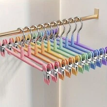 5pcs/1pc Adjustable Stainless Steel Non-Slip Macaron Color Pants Hangers, Space Saving Skirt & Trouser Clips, Pants Hangers With No Trace, Multi-Functional Non-Slip Pants Rack, Skirt & Undewear Clips, Stainless Steel, Trace-Free Pants Rack Decor, Room Decorations, Decorations, Decor, Storage, Organizer Dress Pants Shoes Jeans Boots Skirt Bedroom, Organizer, Home Storage, White T Shirt Women, Black Pants Women, Ladies Winter Clothes, Dress,