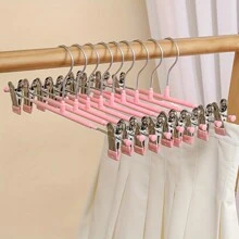 5pcs/1pc Adjustable Stainless Steel Non-Slip Macaron Color Pants Hangers, Space Saving Skirt & Trouser Clips, Pants Hangers With No Trace, Multi-Functional Non-Slip Pants Rack, Skirt & Undewear Clips, Stainless Steel, Trace-Free Pants Rack Decor, Room Decorations, Decorations, Decor, Storage, Organizer Dress Pants Shoes Jeans Boots Skirt Bedroom, Organizer, Home Storage, White T Shirt Women, Black Pants Women, Ladies Winter Clothes, Dress,