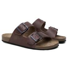Sandals For Men In Black AN In Genuine Leather - Rỉ Nâu - Xem 7