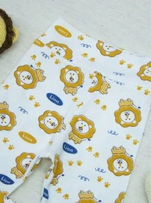 SHEIN Ribbed Knit Pants For Baby Girls And Boys, 2 Pieces, Soft, Hypoallergenic, Comfort Waistband, No Elastic, Perfect Fit, Ribbed Knit, 100% Cotton - Màu xanh hải quân - Xem 9