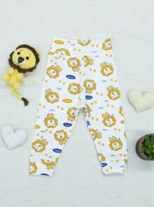 SHEIN Ribbed Knit Pants For Baby Girls And Boys, 2 Pieces, Soft, Hypoallergenic, Comfort Waistband, No Elastic, Perfect Fit, Ribbed Knit, 100% Cotton - Màu xanh hải quân - Xem 10