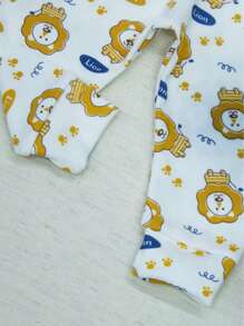 SHEIN Ribbed Knit Pants For Baby Girls And Boys, 2 Pieces, Soft, Hypoallergenic, Comfort Waistband, No Elastic, Perfect Fit, Ribbed Knit, 100% Cotton - Màu xanh hải quân - Xem 8