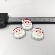 10 件圣诞树脂珠宝吊坠饰品 - 圣诞树、星星、雪人、长袜、姜饼、圣诞老人 - 适合制作珠宝和 DIY 工艺品 - 彩色 - 查看 5