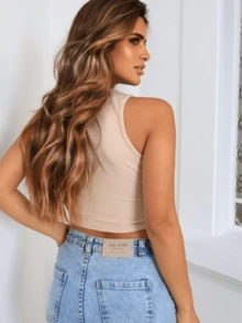 Cropped Cherries Tank Top, Cherry Top - 米色 - 查看 2