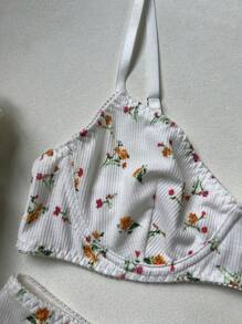 Kawaii Shredded Lingerie Set + Thong + Briefs Underwear - White - View 7