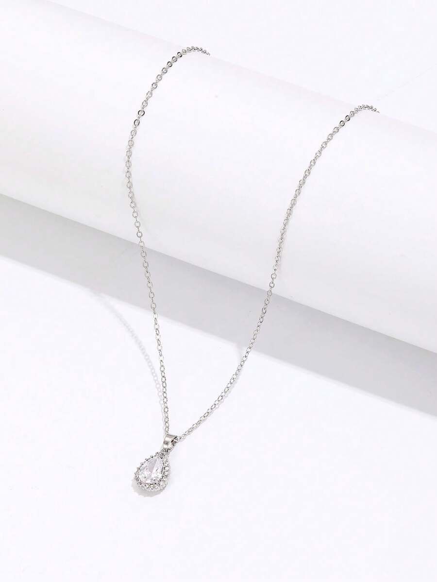 1件時尚高貴奢華的宴會風格水滴形掛墜項鍊