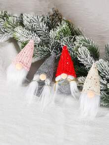 圣诞装饰 1pc 圣诞老人节日吊坠，森林老人无脸娃娃圣诞树装饰道具，适合节日派对装饰 - 彩色 - 查看 2