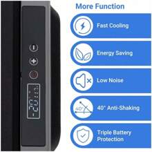 Smad 50L Car Refrigerator 12/24 D C Portable Refreigerator 2 Way Lid Opening Car Fridge With Removeble Basket Wheels Led Lighting -4℉-68℉ For Camping RV Travel And Home - US B Type Plug(110-127V) - View 4