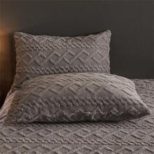 3pcs/Set Plush Lace Bedskirt Set (1 Bedskirt + 2 Pillowcases), Lace Trim Design, Fashionable And Beautiful, Moisture-Wicking, Breathable, Wrinkle-Resistant, Noise-Free, Removable Mattress Protector - High-grade Gray - View 7