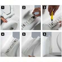 Soft Close Toilet Seat With Quick Release And Adjustable Hinges Standard Round Shape For Easy Installation And Cleaning Bathroom Decor Summer - White - View 4